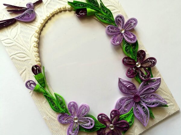 Purple Themed Photo Frame Greeting Card image