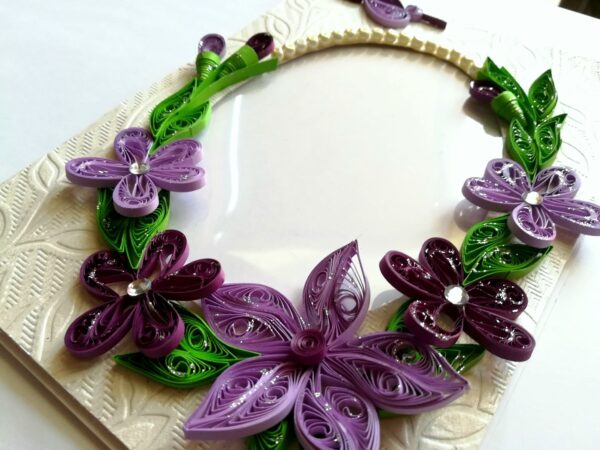 Purple Themed Photo Frame Greeting Card image