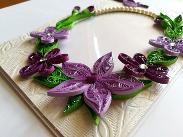 Purple Themed Photo Frame Greeting Card image