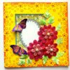 Yellow Paper Lace with Quilled Flowers Greeting Card image Yellow Paper Lace with Quilled Flowers Greeting Card image