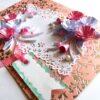 Sweet Pink Quilled Flowers With Paper Lace Greeting Card image Sweet Pink Quilled Flowers With Paper Lace Greeting Card image