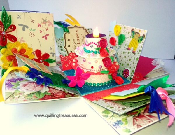 Happy Birthday Explosion Box With Battery Light Cake image Happy Birthday Explosion Box With Battery Light Cake image