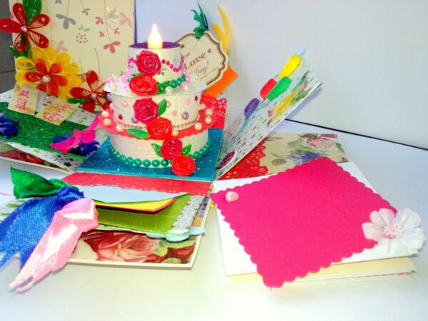Happy Birthday Explosion Box With Battery Light Cake image Happy Birthday Explosion Box With Battery Light Cake image
