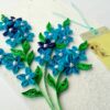 Sparkling Blue Themed Quilled Flowers Greeting Card image