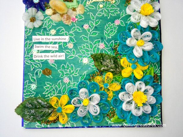 Sparkling Gorgeous Blue Themed Quilled Greeting Card image