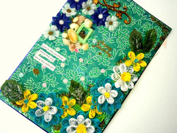 Sparkling Gorgeous Blue Themed Quilled Greeting Card image