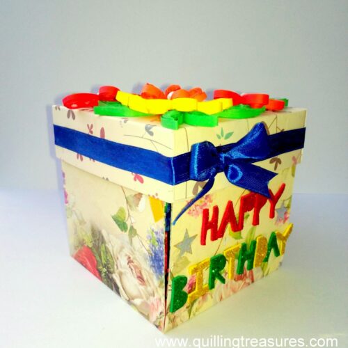 Happy Birthday Explosion Box With Battery Light Cake image