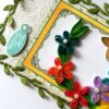 Multicolored Quilled Flowers Mini Scrapbook Greeting Card image