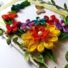 Multicolored Quilled Flowers Mini Scrapbook Greeting Card image