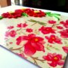 Quilled Red Flowers On Glossy Print image