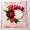 Paper Lace Border Pink Variety Flowers Greeting Card image Paper Lace Border Pink Variety Flowers Greeting Card image