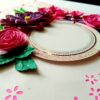 Paper Lace Border Pink Variety Flowers Greeting Card image Paper Lace Border Pink Variety Flowers Greeting Card image
