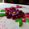 Paper Lace Border Pink Variety Flowers Greeting Card image Paper Lace Border Pink Variety Flowers Greeting Card image
