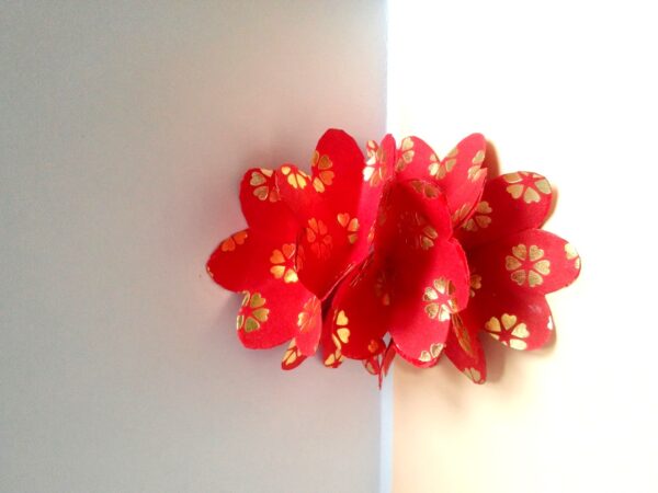 Quilled Red Flowers On Glossy Print image