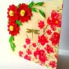 Quilled Red Flowers On Glossy Print image