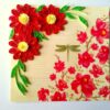 Quilled Red Flowers On Glossy Print image