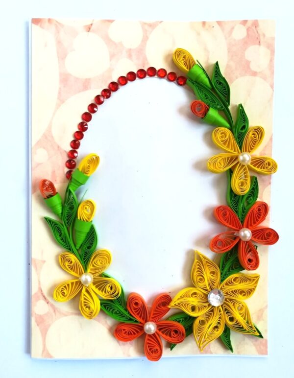 Yellow Themed Photo Frame Greeting Card image