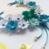 White and Blue Quilled Flowers in Heart Greeting Card image