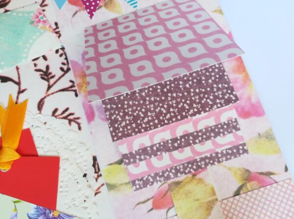 Multicolor Flowers Mini Scrapbook Greeting Card image Multicolor Flowers Mini Scrapbook Greeting Card image