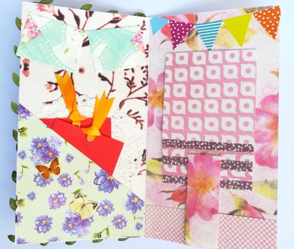 Multicolor Flowers Mini Scrapbook Greeting Card image Multicolor Flowers Mini Scrapbook Greeting Card image