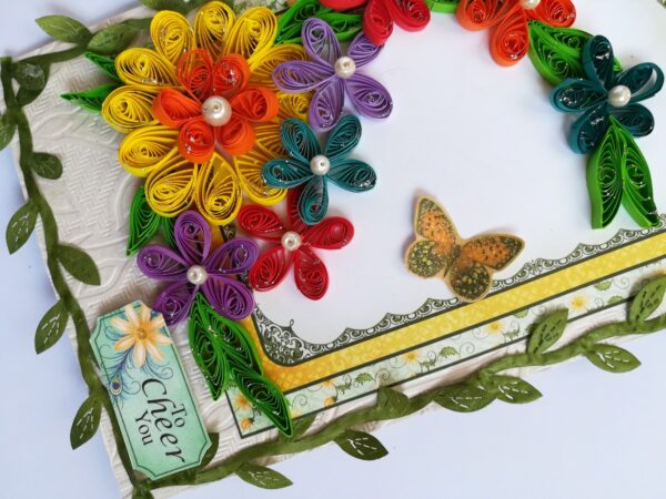 Multicolor Flowers Mini Scrapbook Greeting Card image Multicolor Flowers Mini Scrapbook Greeting Card image