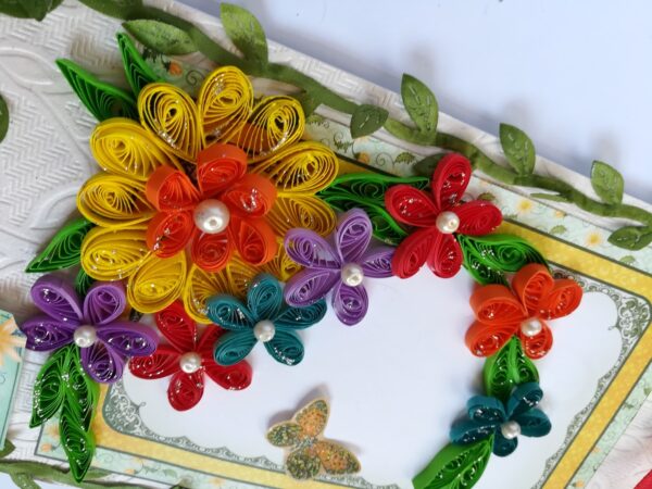 Multicolor Flowers Mini Scrapbook Greeting Card image Multicolor Flowers Mini Scrapbook Greeting Card image
