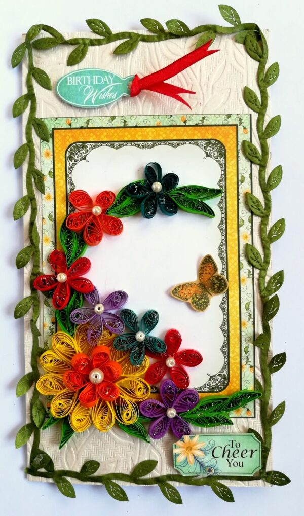 Multicolor Flowers Mini Scrapbook Greeting Card image Multicolor Flowers Mini Scrapbook Greeting Card image