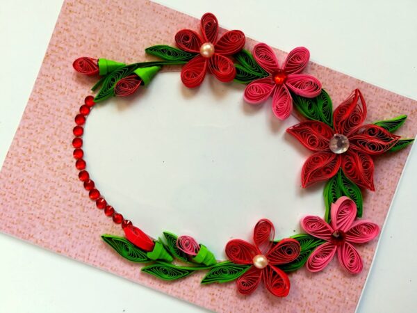 Red Themed Photo Frame Greeting Card image Red Themed Photo Frame Greeting Card image