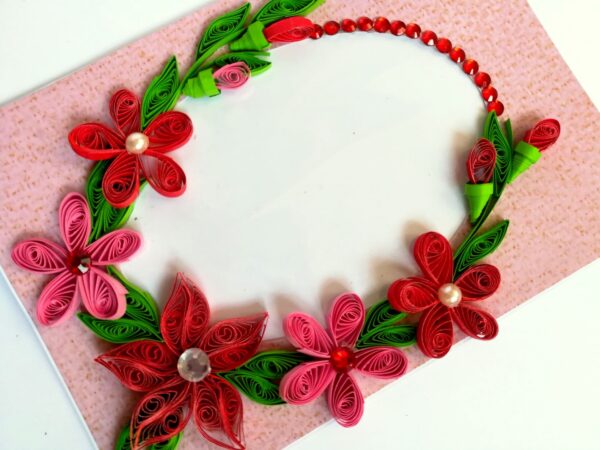 Red Themed Photo Frame Greeting Card image Red Themed Photo Frame Greeting Card image