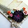 Quilled Puple Big Flower Greeting Card image