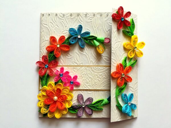 Multicolor Flowers Mini Scrapbook Greeting Card image Multicolor Flowers Mini Scrapbook Greeting Card image
