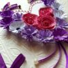 Pink and Purple Quilled Flowers in Heart Greeting Card image Pink and Purple Quilled Flowers in Heart Greeting Card image