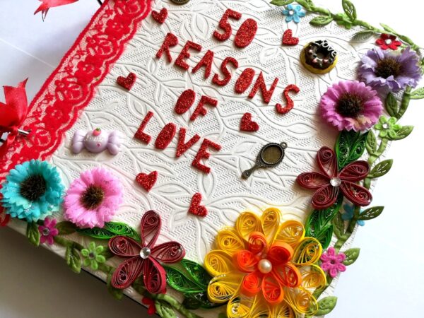 50 REASONS OF LOVE HANDMADE SCRAPBOOK image 50 REASONS OF LOVE HANDMADE SCRAPBOOK image