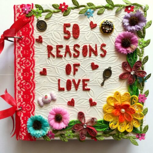50 REASONS OF LOVE HANDMADE SCRAPBOOK image