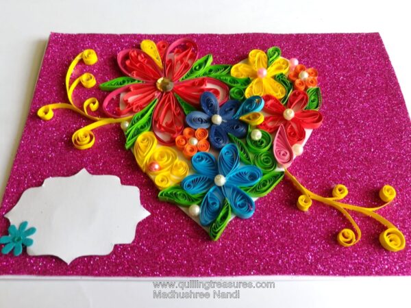 Evergreen Colorful Heart Greeting Card On Sparkling Base image