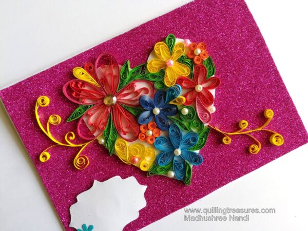 Evergreen Colorful Heart Greeting Card On Sparkling Base image
