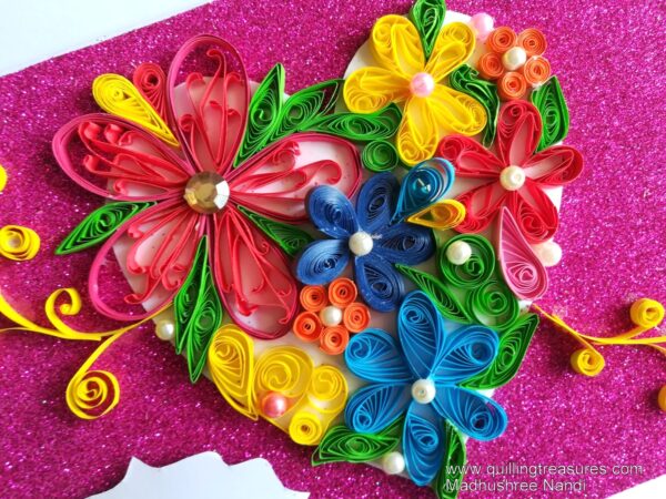 Evergreen Colorful Heart Greeting Card On Sparkling Base image