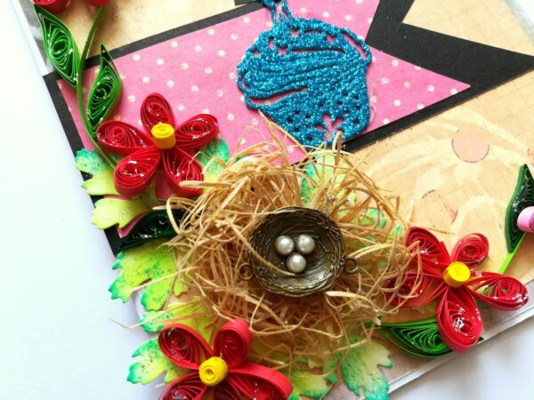 Handmade Bird Nest Birthday Greeting Card image Handmade Bird Nest Birthday Greeting Card image