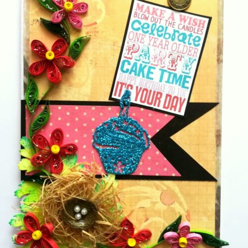 Handmade Bird Nest Birthday Greeting Card image