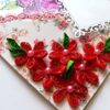 Red Quilled Flowers with Sparkling Stamped Base Greeting Card image