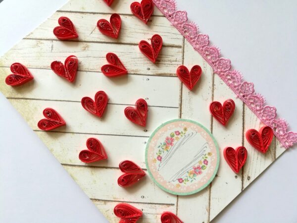 Raining Quilled Hearts Greeting Card image