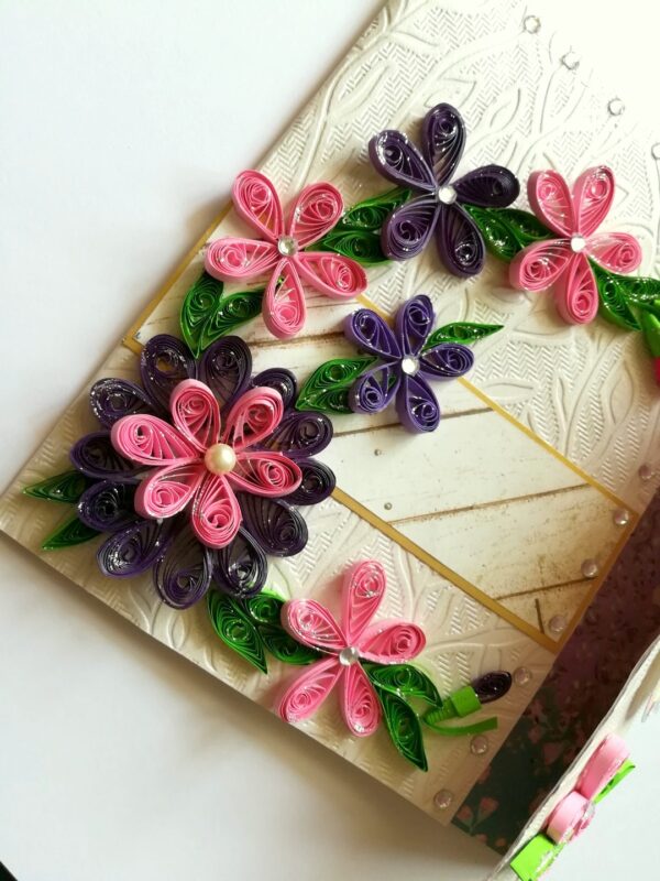 Pink and Purple Themed Mini Scrapbook Greeting Card image