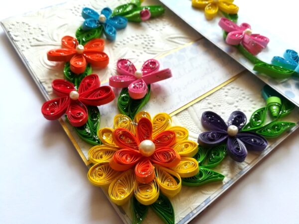 Multicolor Flowers Mini Scrapbook Greeting Card image