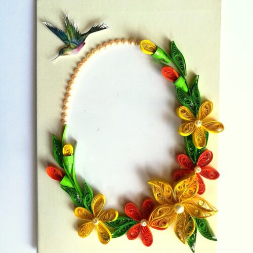 Yellow Themed Photo Frame Greeting Card image