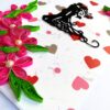 Pink Quilling Flowers Corner Love Greeting Card image