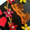 Couple In Quilled Flowers Garland Handmade Pop Up Card image