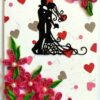 Pink Quilling Flowers Corner Love Greeting Card image
