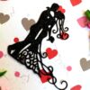 Pink Quilling Flowers Corner Love Greeting Card image