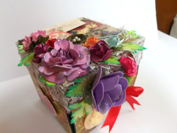 Floral Handmade Happy Birthday Explosion Box image Floral Handmade Happy Birthday Explosion Box image
