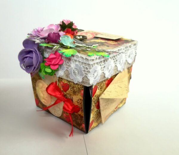 Floral Handmade Happy Birthday Explosion Box image Floral Handmade Happy Birthday Explosion Box image